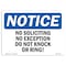 Signmission Sign, 7" H, 10" W, Rigid Plastic, No Soliciting No Exceptions Do Not Knock Or Ring! Sign, Landscape OS-NS-P-710-L-14825 - alternate 1
